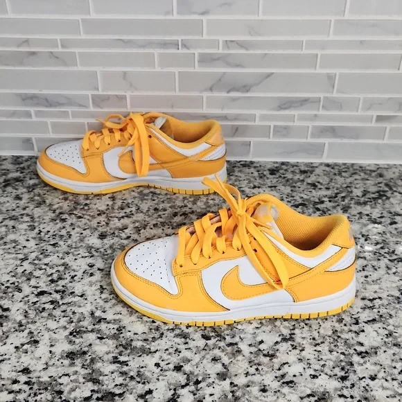 Nike Women's Sneakers Yellow and White - Picture 5 of 7